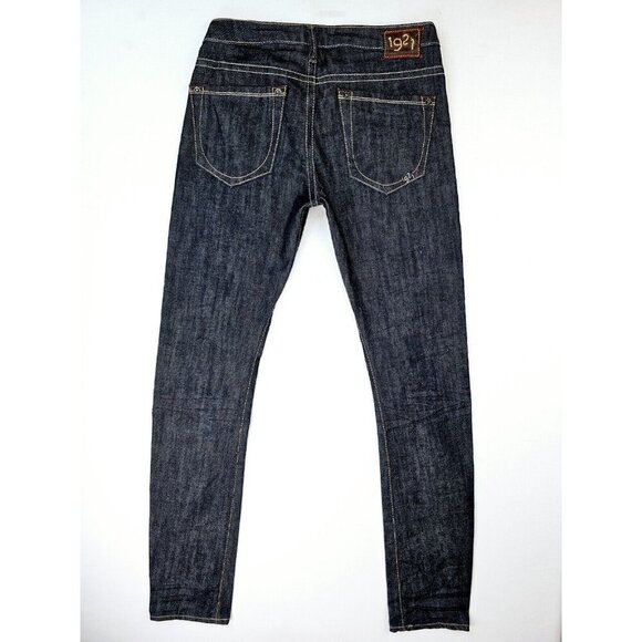 1921 Western Glove Works Size 28X32 Women's Straight Blue Denim Logo Jeans - Picture 1 of 13